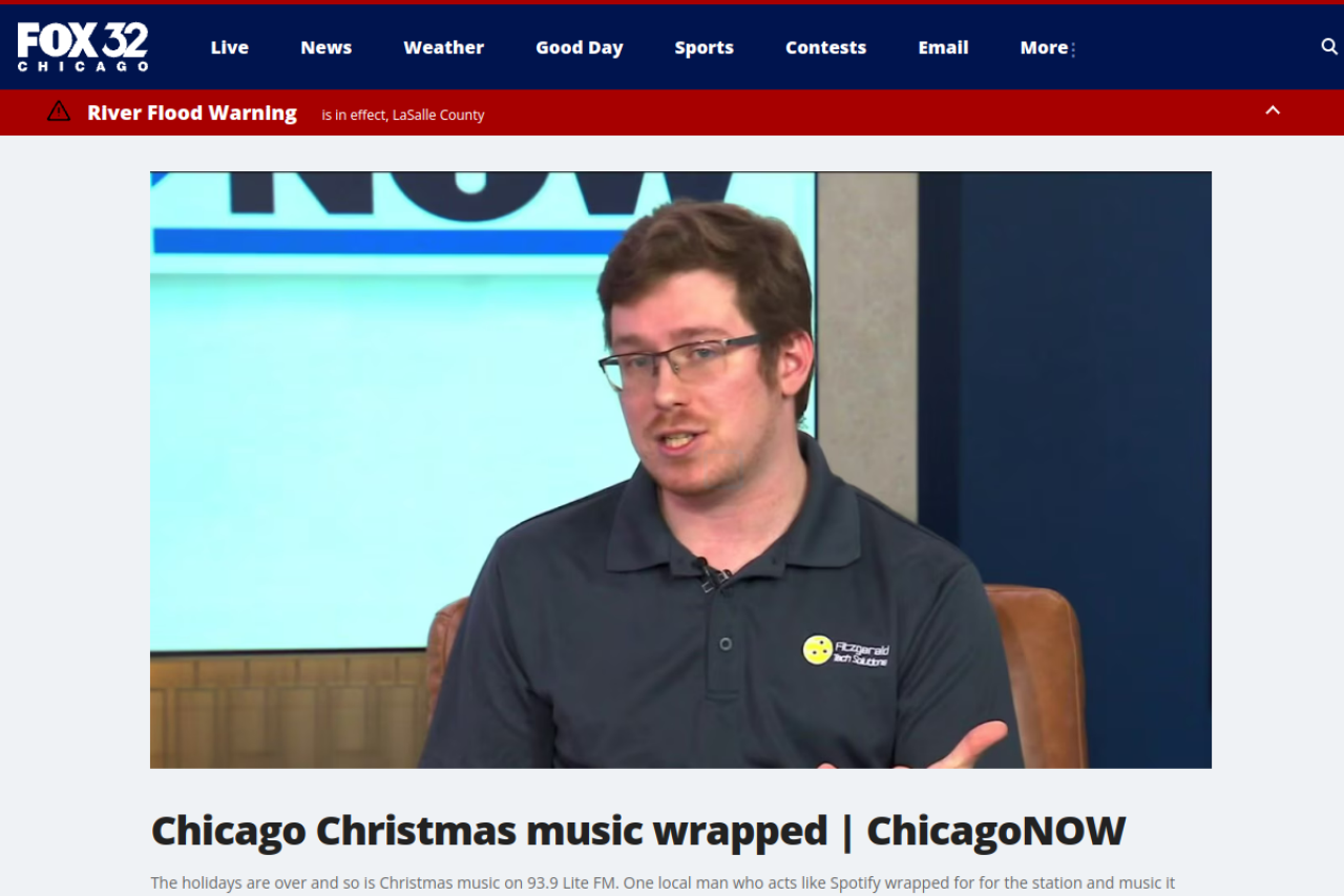 Screenshot of Chicago Christmas music wrapped | ChicagoNOW